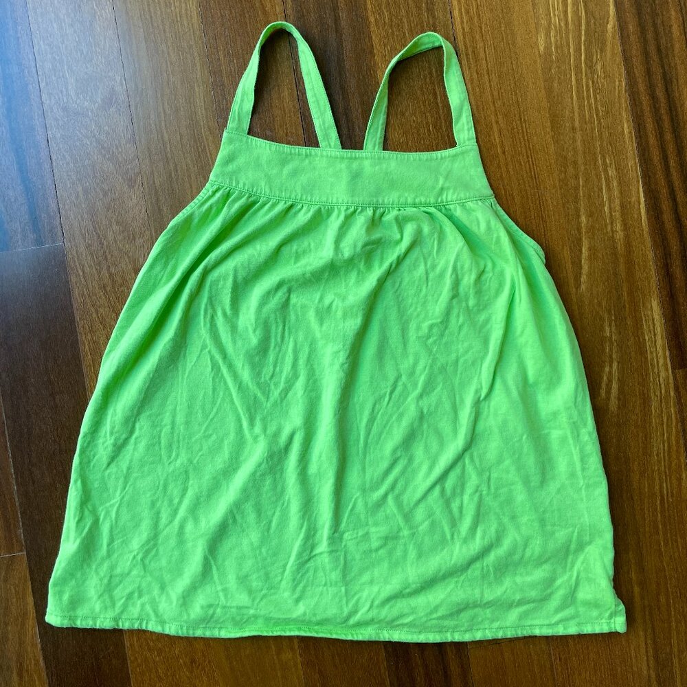 Lands' End Sz 14 Girls Sleeveless Blouse Green Tank Top